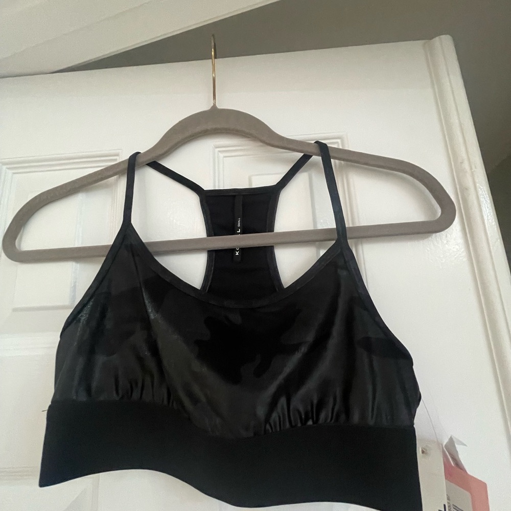Koral Black Camouflage Sports Bra